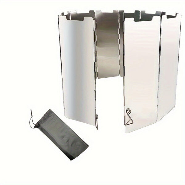 10 Plates Foldable Gas Windshield Outdoor Camping Cooking Burner Windproof Screen Aluminium Alloy Stove Wind Shield