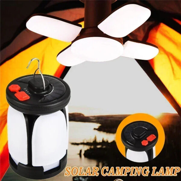 5193455f532f7605 LED Camping Lantern 4500mAh Solar Hanging Night Lamp 1000LM Folding 90 Rotating Base USB Charging IPX4 Waterproof for Fishing
