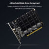 51a9d5ee99c9bdf4 4 Port M.2 NVME SSD To PCIE X16 Adapter Converter Support 2230/2242/2260/2280 Host Controller Expansion Card LED Indicator