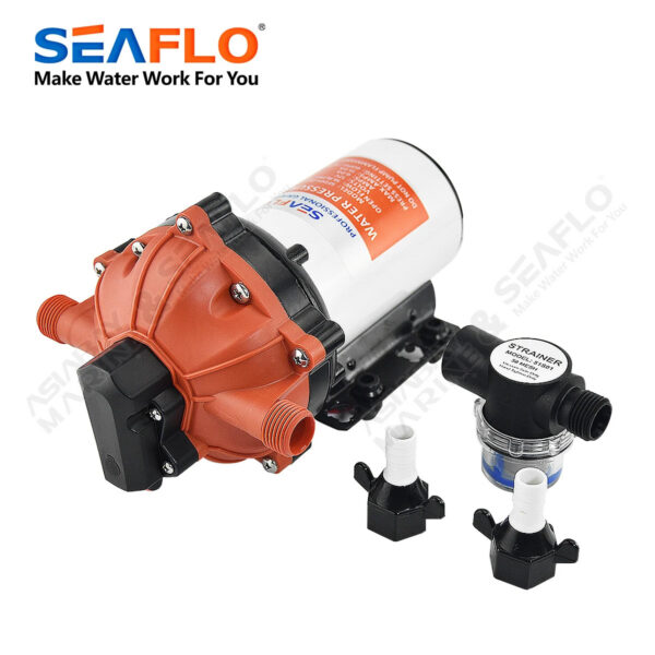 SEAFLO 55 Series Diaphragm Water Pump 5.0GPM 60PSI 12 Volts Electric Yacht Boat Marine RV Caravan High Pressure Supply 5 Chamber