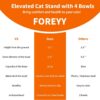 51b3116c20d5761c FOREYY Elevated Cat Bowls with 2 Ceramic Bowls and 2 Stainless Steel Bowls,Raised Cat Food Water Bowl with Iron Stand,Porcelain Pet Dishes for Cats and Small Dogs,16 Ounces,Dishwasher Safe(Gray)