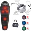 51bb9fdc51ab0547 Heated Sleeping Bag 5pcs Multi USB Power Support Heating Pads,Operated with Battery Power Bank or Other USB Power Supplies, Portable Compact Bag, Mummy Style.