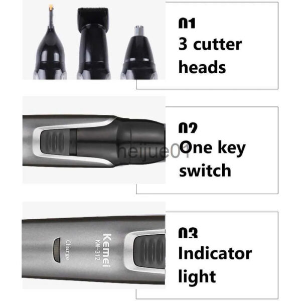Electric Shavers 3in1 rechargeable beard trimer men micro shaver eyebrow hair trimmer for nose and ear cleaner grooming set x0918