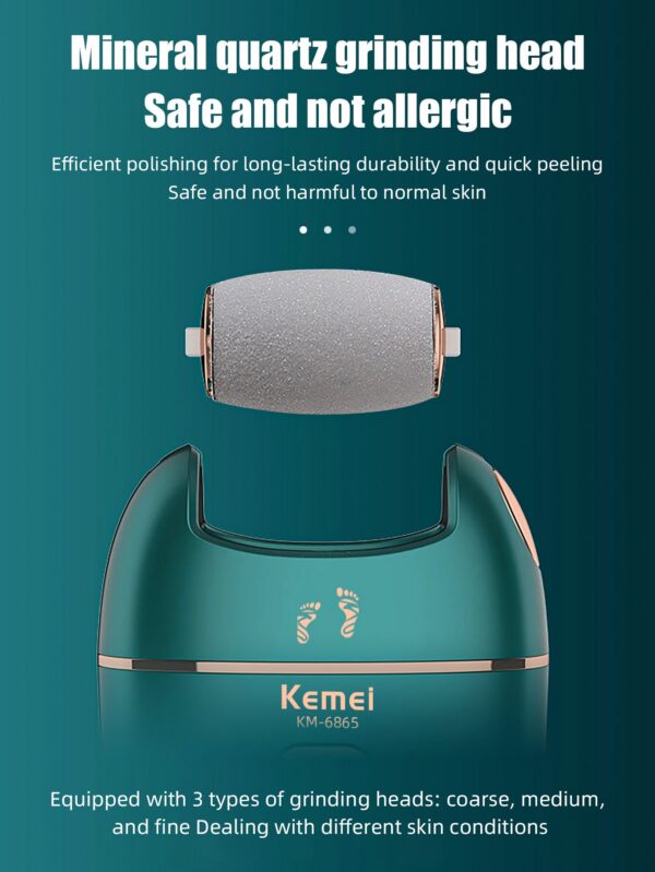 KEMEI Electric Grinding Hard Rupture Trimmer Dead Skin Pedicure Rechargeable Foot Care Tool Remover Callus