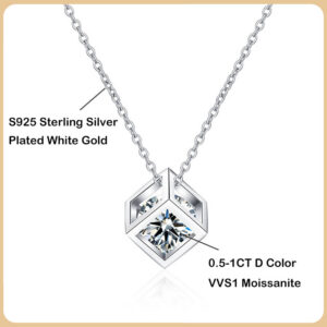 5209fbb31b755ec3 EWYA Real S Sterling Sier 1ct Moissanite Pendant Necklace for Women Party Fine Jewelry Diamond Neck Chain Necklaces Gift