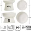 521baa529fedc305 FOREYY Raised Cat Food and Water Bowl Set, Whisker Friendly Elevated Ceramic Cats Feeder Bowls with Anti Slip Ring, Anti-Vomiting Shallow High Porcelain Pet Kitten Dish, Dishwasher Safe(White)
