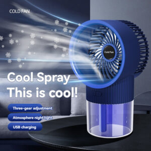 521d74fd5a84a729 Spray small USB charging desktop mini fan humidifier two in one gift three level atmosphere light