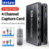 5226968f2a7bd4d2 Unnk 4K Video Capture Card 1080P 60fps to USB 3.0 Camera Grabber Recording 4 HDMI Channel Input for Live Streaming