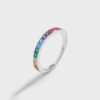 Stylish Rainbow Collection Square Full Of Diamond Couple Rings For Women Genuine Original Sterling S Sier Valentine Jewelry