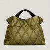 524a51028a448cbf Trendy Puffer Quilted Tote Bag, Rhombus Nylon Shoulder Bag, Soft Padded Handbag For Women