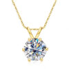 AnuJewel 1ct 3ct 5ct D Color Moissanite Diamond Top Quality Gold Plated Pendant Necklace Fine Jewelry Gifts Wholesale