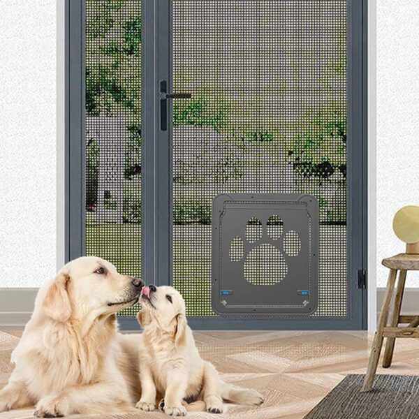 Dog Cat Lockable Magnetic Screen Outdoor Function Gates & Ramps Window Garden Tunnel Safety Self-Closing Flap Gate Pet Door