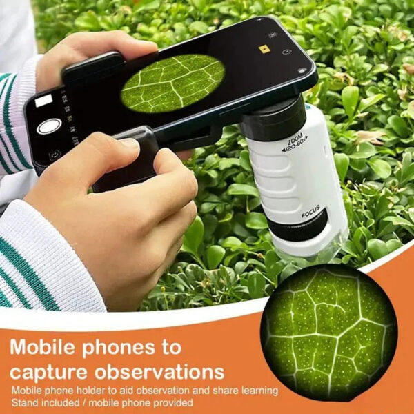 5272800e8fd5e65f Handheld Microscope Kit Lab LED Light 60X to 120X Home School Biological Science Educational Toys For Children Birthday Gift
