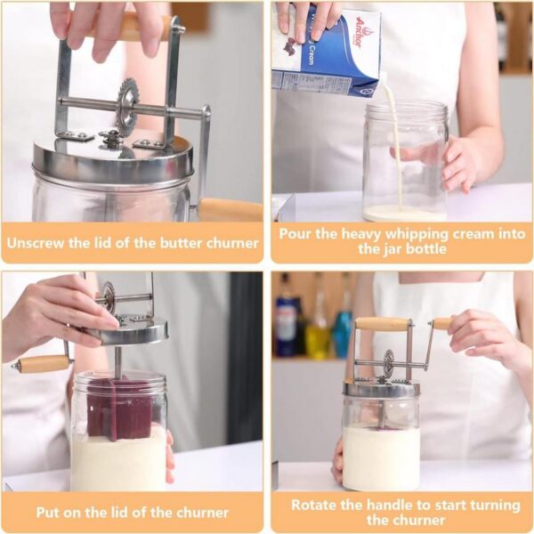 527d73d64ebcc722 Homemade Churner Manual Butter Maker Food Mixer Glass+silicone 1000ml/1500ml Stirring Tool Silicone Wheel Kitchen Gadgets