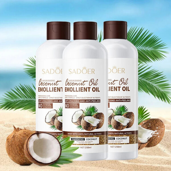 527dd13b4e448ea8 250ml Coconut Sooth Dry Skin Lighten Fine Lines Face Massage Oil Nourishes Hair Removes Frizz Hair Care Oil Firming Body Oil