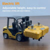 1/64 2.4G RC Mini Alloy Forklift With Trailer Desktop Game Full-scale APP Remote Control Engineering Lift Truck Kids Toys Gifts