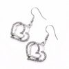 3 Pcs Shaped Of Earrings Pendant Necklace For Women Exquisite Fashion Rhinestone Double Heart Jewelry Set