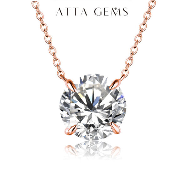 52963136d48bc822 Moissanite Diamond 6.5mm 1CT Woman Pendant Sier Necklace For Women Chains Party Bridal Fine Jewelry