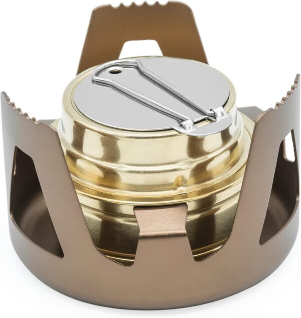 529a127c960ac65d Famgee Outdoor Mini Portable Alcohol Stove Burner for Backpacking Hiking Camping Survival (Gold)