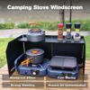 Camping Stove Windscreen Outdoor Foldable Gas Stove Windshield, Camping Wind Blocker with a Storage Bag for Butane Stoves, Propane Stoves, Camping, Hiking, Picnic, Cooking (Stove Not Included)