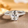 52bb08c143de336b NKHOG 1ct 2ct 3ct Oval Moissanite Ring Women 925 Sterling Silver D Color VVS Pass Diamond Test Wedding Band No Fade Rings GRA