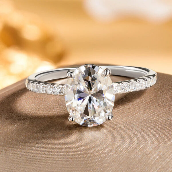 52bb08c143de336b NKHOG 1ct 2ct 3ct Oval Moissanite Ring Women 925 Sterling Silver D Color VVS Pass Diamond Test Wedding Band No Fade Rings GRA