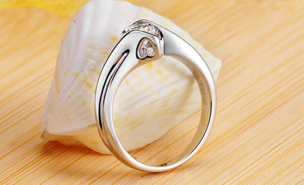 With Credentials 100% Original Sterling Rings Women's 1 Carat Imitation Diamond Ring Sier Jewelry Wedding Band
