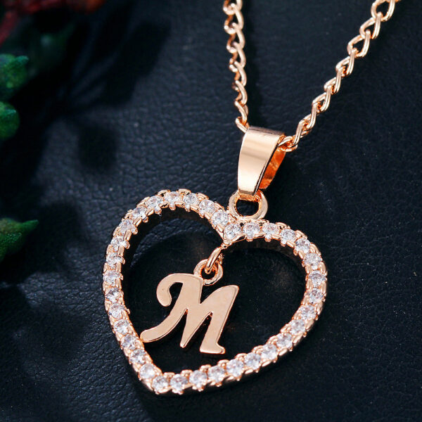 26 Letter Zircon Necklace Jewelry Love Pendant