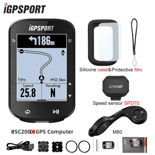 52d82f4891f6a727 IGPSPORT BSC200C Cycle Bicycle GPS Computer Wireless Speedometer Bike Digital ANT+ Route Navigation Stopwatch Cycling Odometer