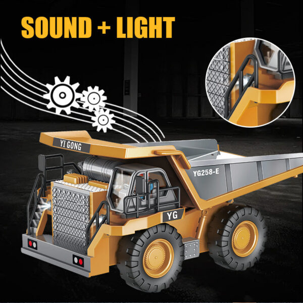 1:24 9CH RC Alloy Dump Truck Engineering Vehicle Forklift Heavy Excavator Remote Control Car Toys for Boys Children's Gifts