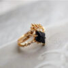 52ec687489c9ad97 Original New Vintage Court Style Lace Blue Crystal Micro Setting Diamond Stacking Ring Gold Plated Ladies Jewelry