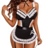 Avidlove Womens Sets Lace V Neck Teddy Babydoll 3 Pack Lingerie Costumes Sleepwear Dress S-XXL
