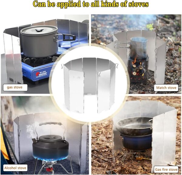 52f119b5e88835a3 Profiwoab 9 Plates stove windshield Foldable Outdoor Camping Cooker windshield Wind Screen camping gas windshield