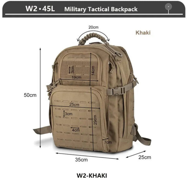 52f291eb51beadf8 Tactical Backpack 3 Day Assault Pack Molle Bag 38/45L Large Outdoor Waterproof Hiking Camping Travel 600D Rucksack Men Fishing
