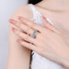 IOGOU 3.6CTTW All Moissanite Wedding Ring 5 Stone Sparkling Diamond Engagement Band Sterling Sier Jewelry for Women