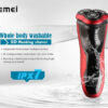 Rechargeable shaver washable trimmer barbeador face men shaving hine groomer beard kemei 3D electric razor