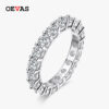 OEVAS 2.2 Carat 3MM Moissanite Full Circle Row Ring Sterling Sier Pass Diamond Test For Women Wedding Fine Jewelry