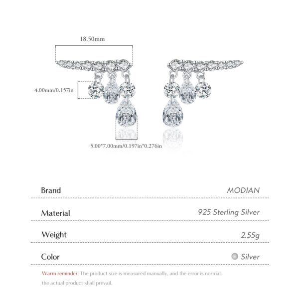5325c4fd8def442d MODIAN 925 Sterling Silver Sparkling Geometric Water Drop CZ Stud Earrings For Women Wedding Engagement Fine Jewelry Gifts