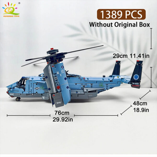 532787f40bcf07a3 HUIQIBAO MOC 1389PCS V-22 Tiltrotor Aircraft Helicopter Building Block Children Military Airplane model Bricks Toy home Decor.