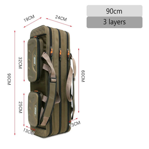 Multifunctional Fishing Rod Bag Spinning 2/3/4 Layers 80-130CM 1680D Oxford Reel Pole Gear Storage Case for Fishing Tackle