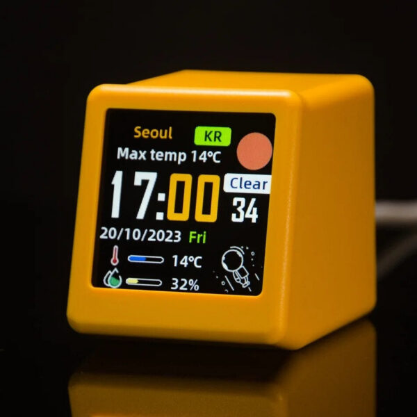533aa57665e94582 Small Portable Smart Wifi Station Display Weather Temperature Humidity Time Alarm Clock Desktop Decoration