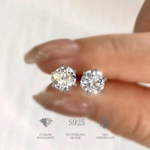 533ddba591b1db7f DW 0.5ct-2ct D Color Certified Moissanite Stud Earrings Lab Created Diamond 925 Sterling Silver Gold Plated Wedding Jewelry