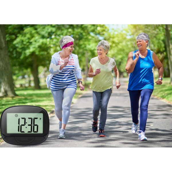 ThreeH Track Steps Multifunctional Portable Sports Pedometer Step Distance Calories Counter Fiess Tracker Time Display