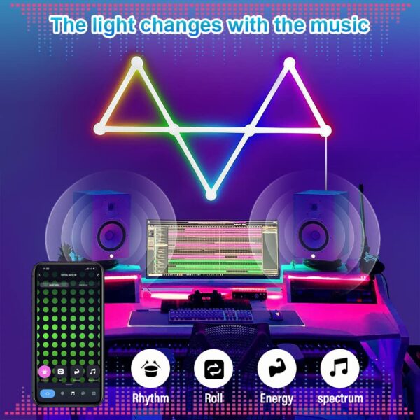 5351fa34369e223f WIFI LED Smart Wall Lamp RGBIC Bar DIY Atmosphere Night Light APP Music Rhythm TV Backlight Bedroom Game Room Decoration