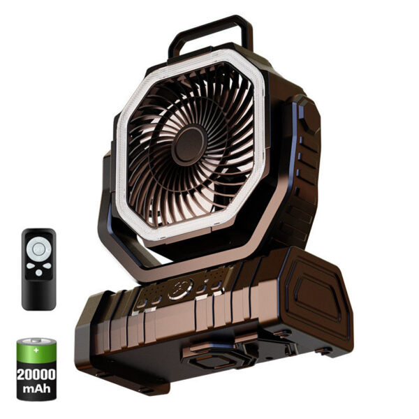 5357ff2f97b643b7 20000mAh Battery Operated Fan, Portable Rechargeable Desk/Camping with LED Light and Hook, Outdoor Fan for Tent Car Trip