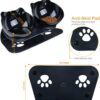 535953bfc28dee50 Cat Food Bowls Elevated Cat Bowls Tilted 15° Plastic Cat Dishes Double Raised Cat Bowl with Non-Slip Rubber Base Stand for Cats (Black)