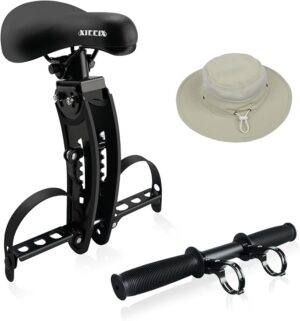 535bb6aac9f59d69 Kids Bike Seat with Handlebar Attachment, Detachable Front Mounted Child Bicycle Seats with Foot Pedals for Children 2~5 Years, Compatible with All Adult Mountain Bikes (Handle+Seat)