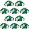 NUPTIO Flower Balls for Wedding Centerpieces - 2 Pcs 9.5 inch Diameter Fake Flower Ball Arrangement Bouquet Party Centerpieces for Tables - Dusty Blue Rose Bouquet Centerpiece Flowers for Table