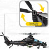 SEMBO 732PCS Military Helicopter Z-10 Model Building Blocks City SWAT Armed Aircraft Gunship Bricks Toys For Boys Birthday Gifts