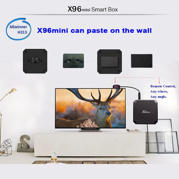 5372c55930b53724 X96 Mini Smart TV BOX Android 9.0 1GB 8GB Allwinner H313 Quad Core Support 4K 3D 30tps WiFi 2.4GHz H.265 VP9 x96mini Set top box